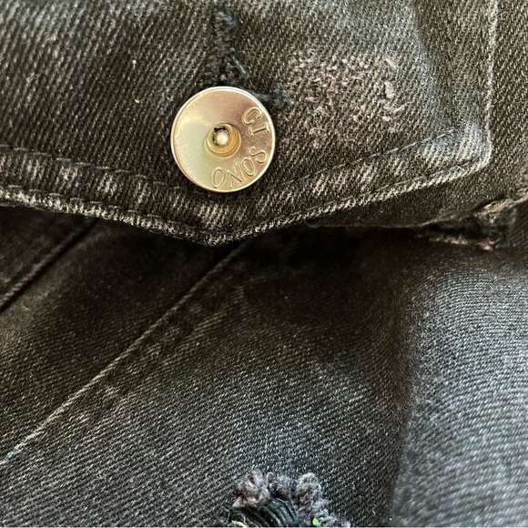 Ci Sono Jean Jacket Cropped Distressed Jeans Coat - Picture 6 of 11